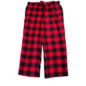 Auden Buffalo Plaid Red Black Flannel Lounge Pants, NWT, Size 1X
